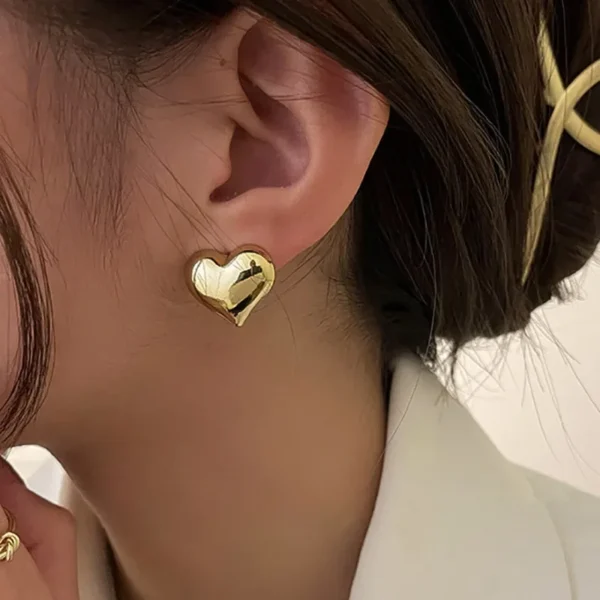 Heart-Shaped Stud Earrings