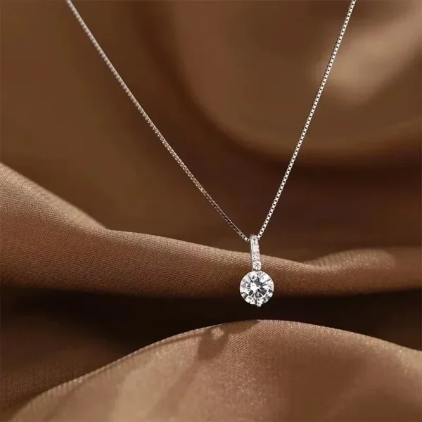 Silver Zircon Choker Necklace