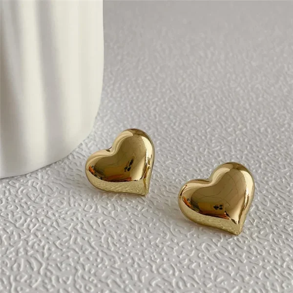 Heart-Shaped Stud Earrings - Image 4