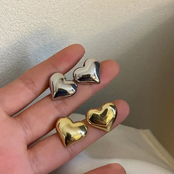 Heart-Shaped Stud Earrings - Image 6