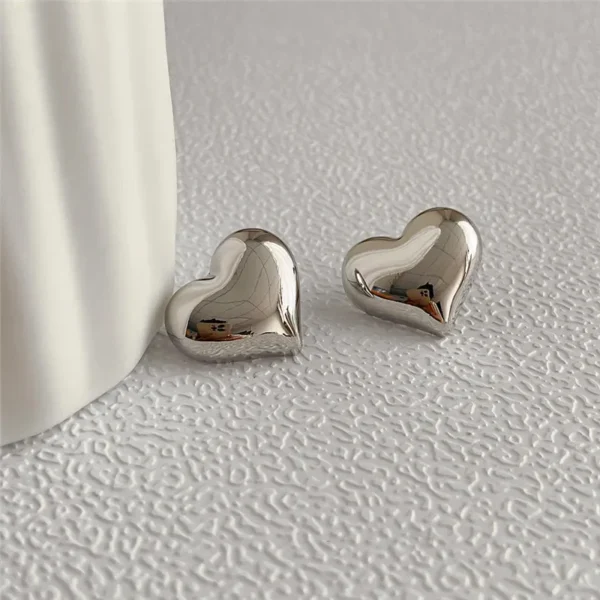 Heart-Shaped Stud Earrings - Image 5